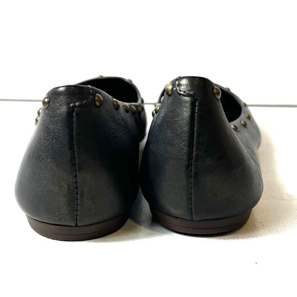 Kork-Ease Womens Sz 9M Comfort Casual Pewter Leather Slip On Studded Flat Loafer - Picture 8 of 12